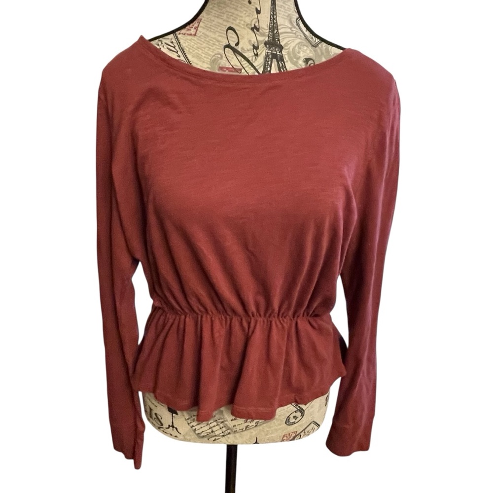 Pilcro Women's Peplum Blouse - Deep Pink